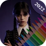 colors: wednesday addams android application logo